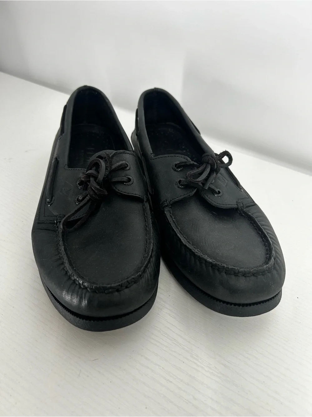 Sperry Top-Sider Authentic Original Black Leather Boat Shoes Mens 9.5M 0836981